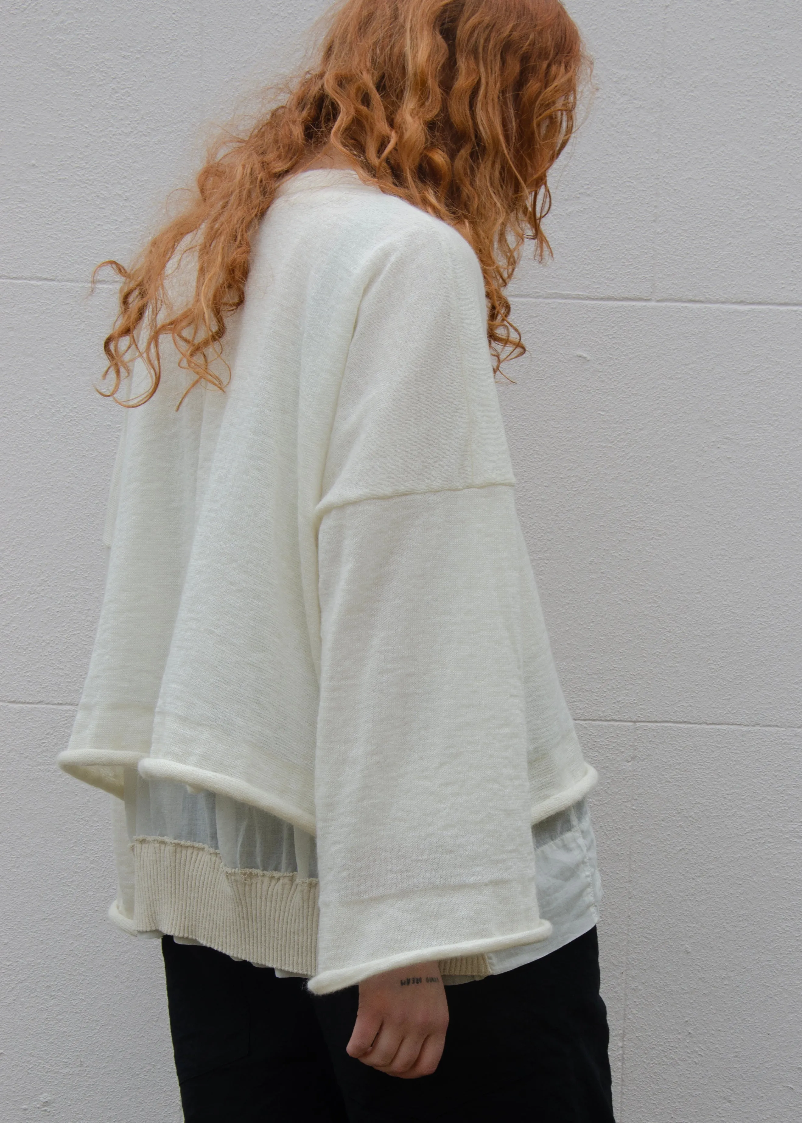 Alex Crop Sweater | Chalk White