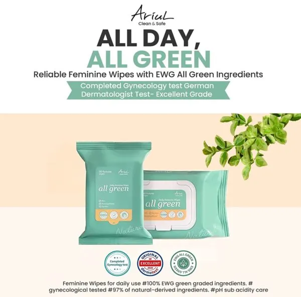 All Green Daily Feminine Wipes 40pcs