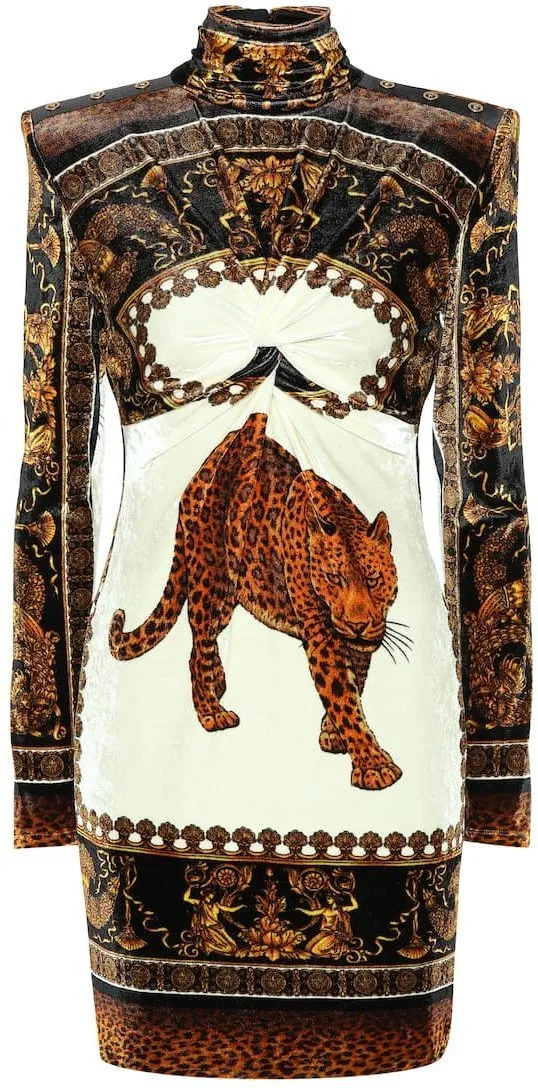 Animal and Baroque Printed Mini Dress