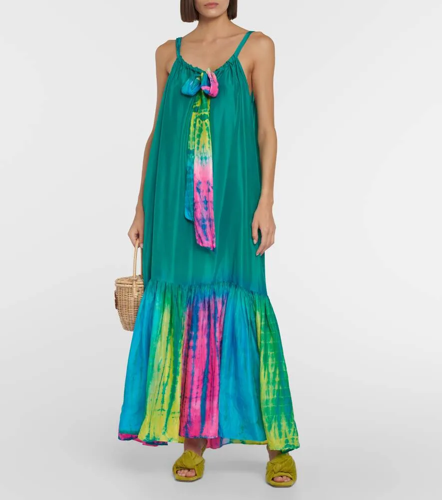 ANNA KOSTUROVA tie-dye silk maxi dress, multicolor