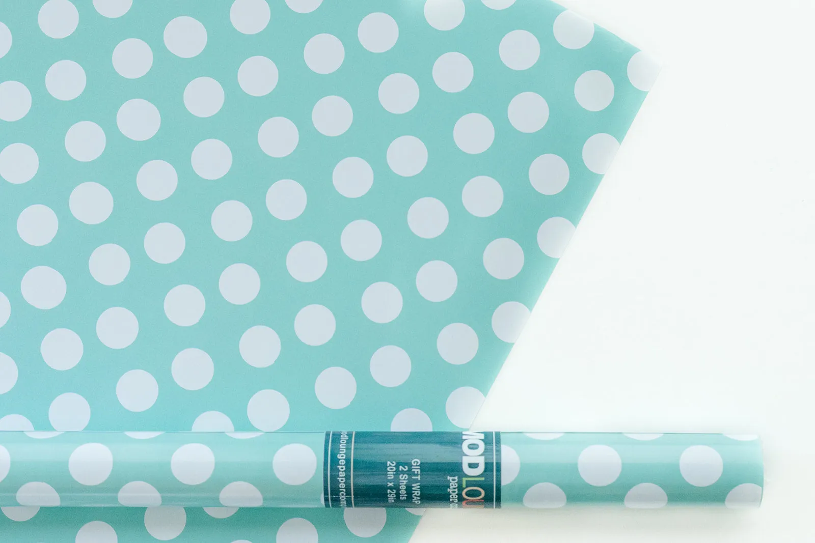 Aqua Polka Dot Gift Wrap