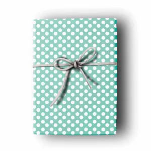 Aqua Polka Dot Gift Wrap