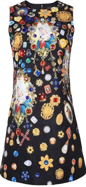 Badge, Medal and Jewel Embellished Mini Dress