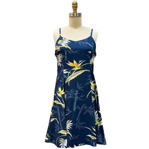 Bamboo Paradise Navy Spaghetti Dress