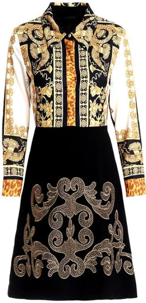 Baroque Shirt-Dress with Beading