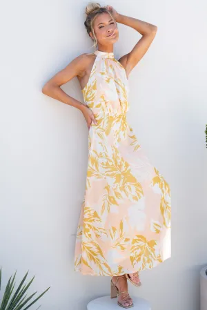 Beautiful Feelings Peach Multi Maxi Dress