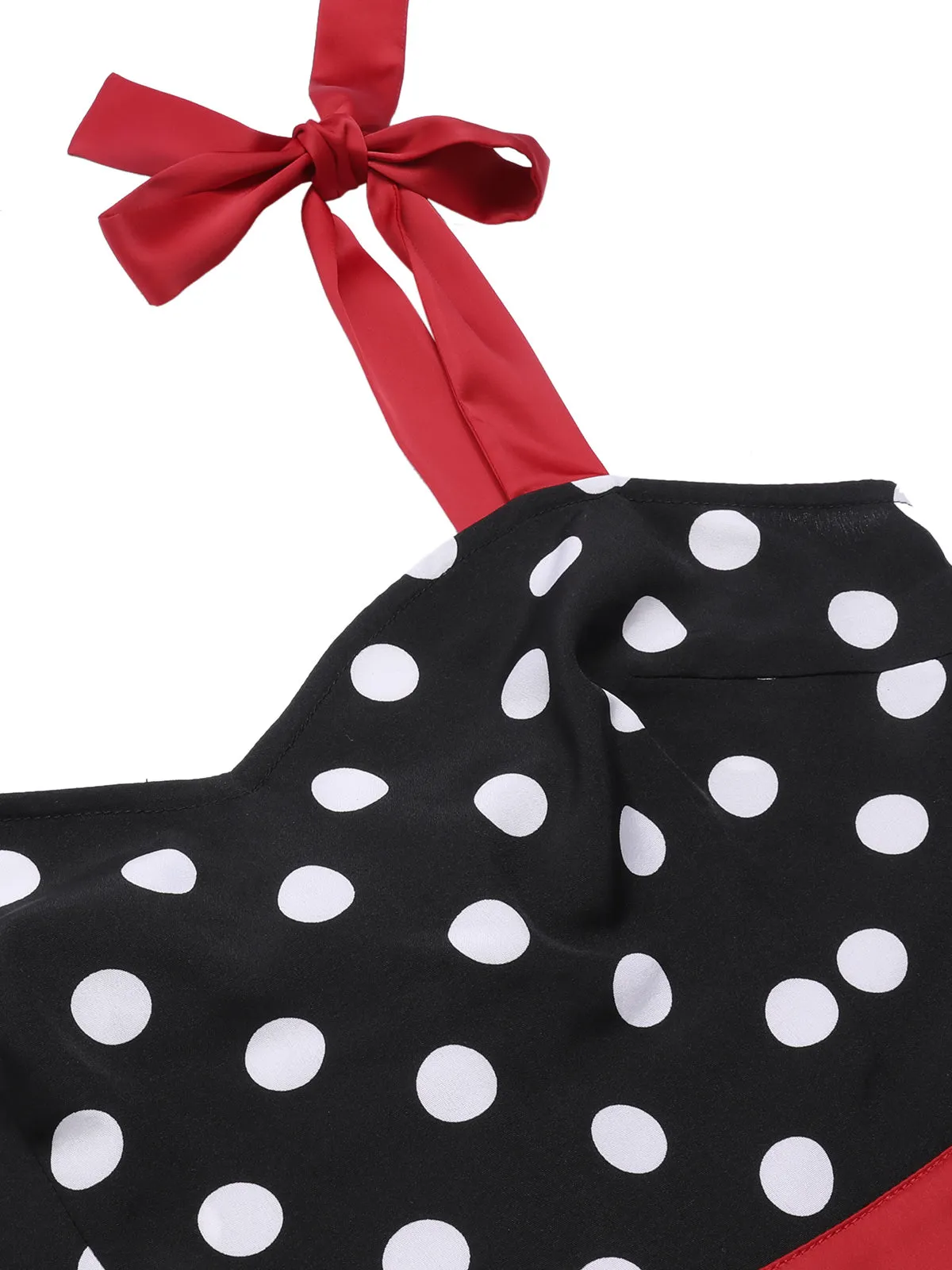 Black 1960s Polka Dot Bow Pencil Dress