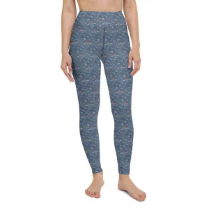 Blue Romantic Earth Women's High-Waisted Yoga Pants