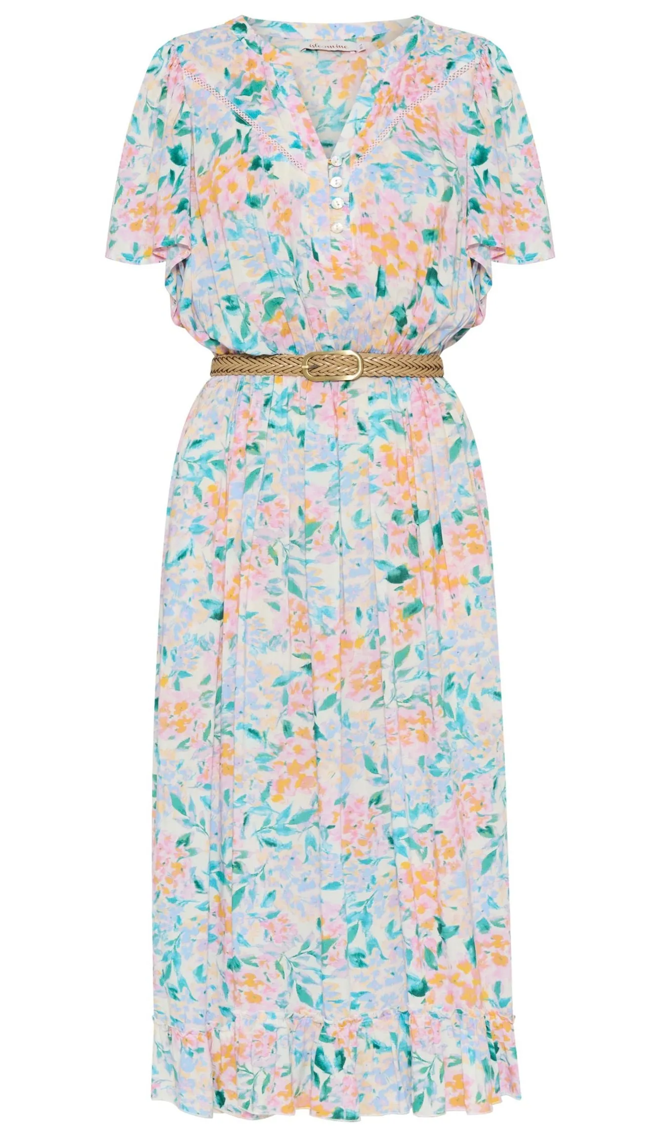 Botanical Midi Dress Salt Hydrangea