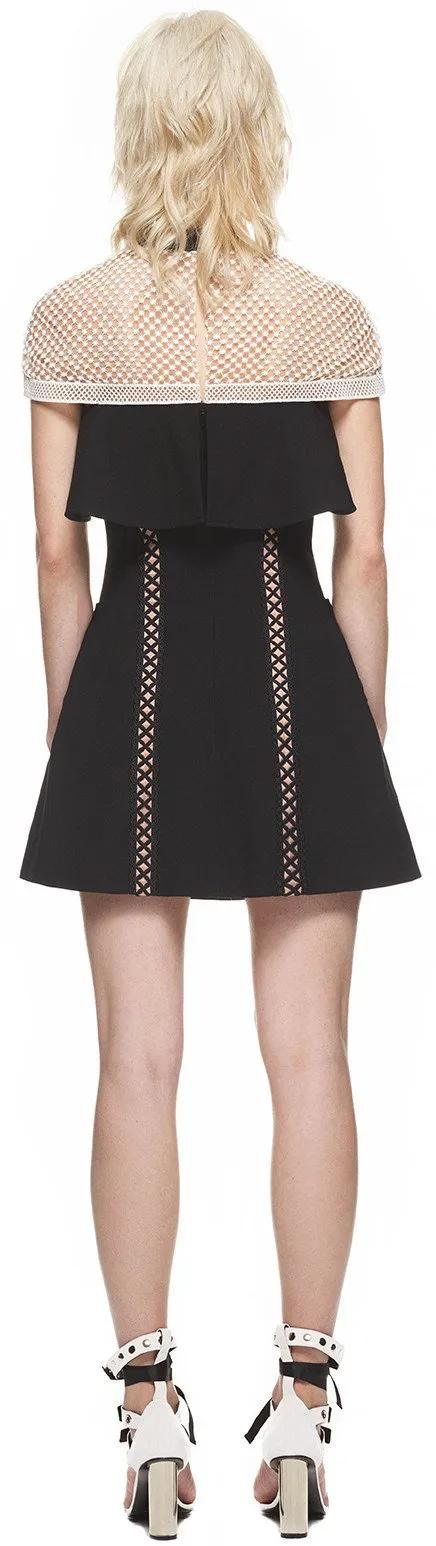 Capped-Sleeve Mini Dress