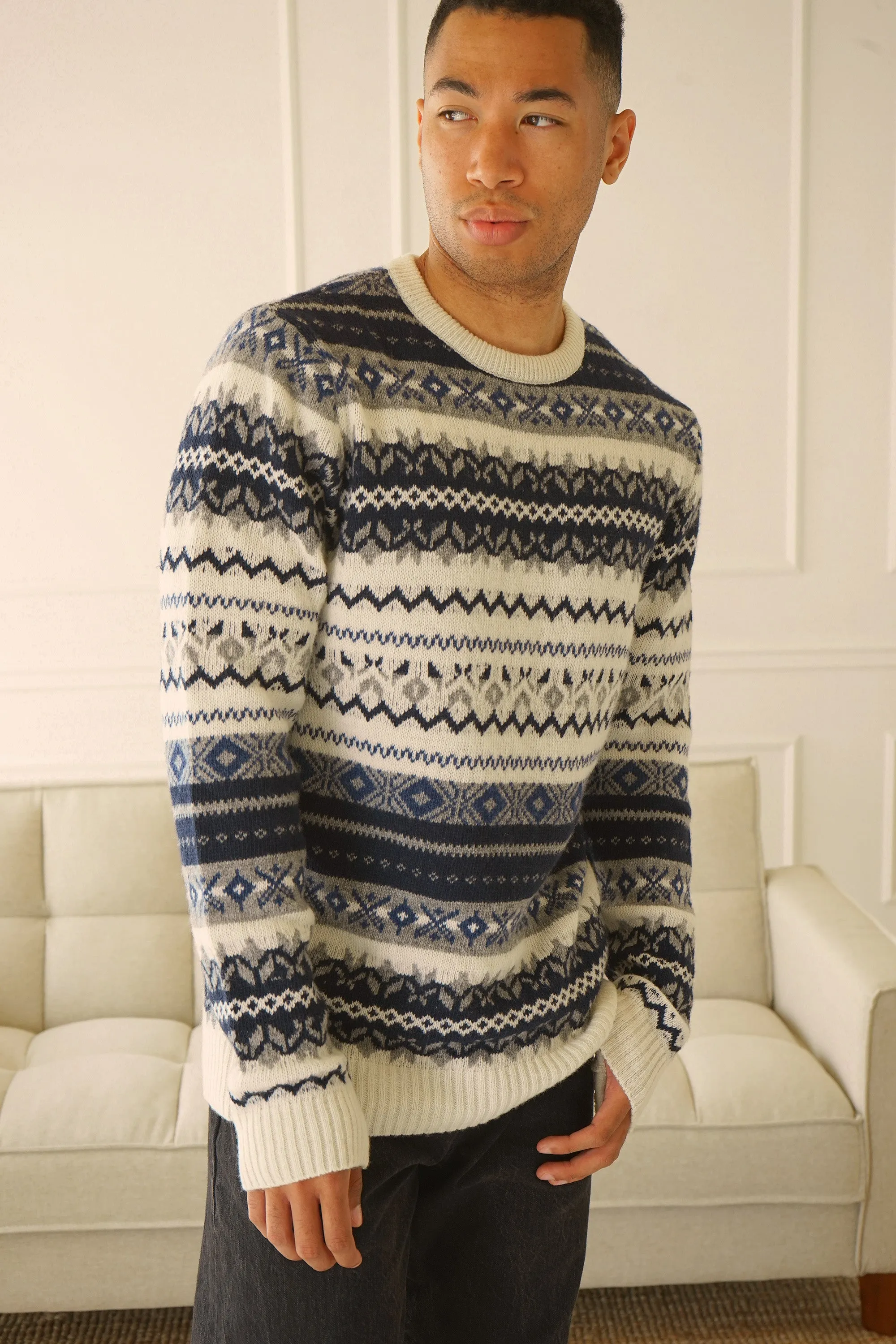 Chester Navy Fairisle Sweater