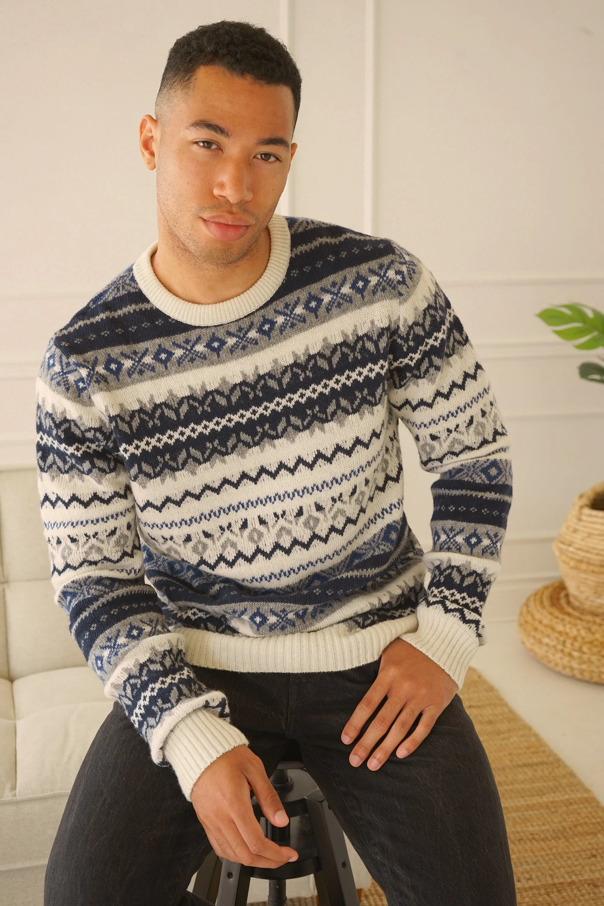 Chester Navy Fairisle Sweater