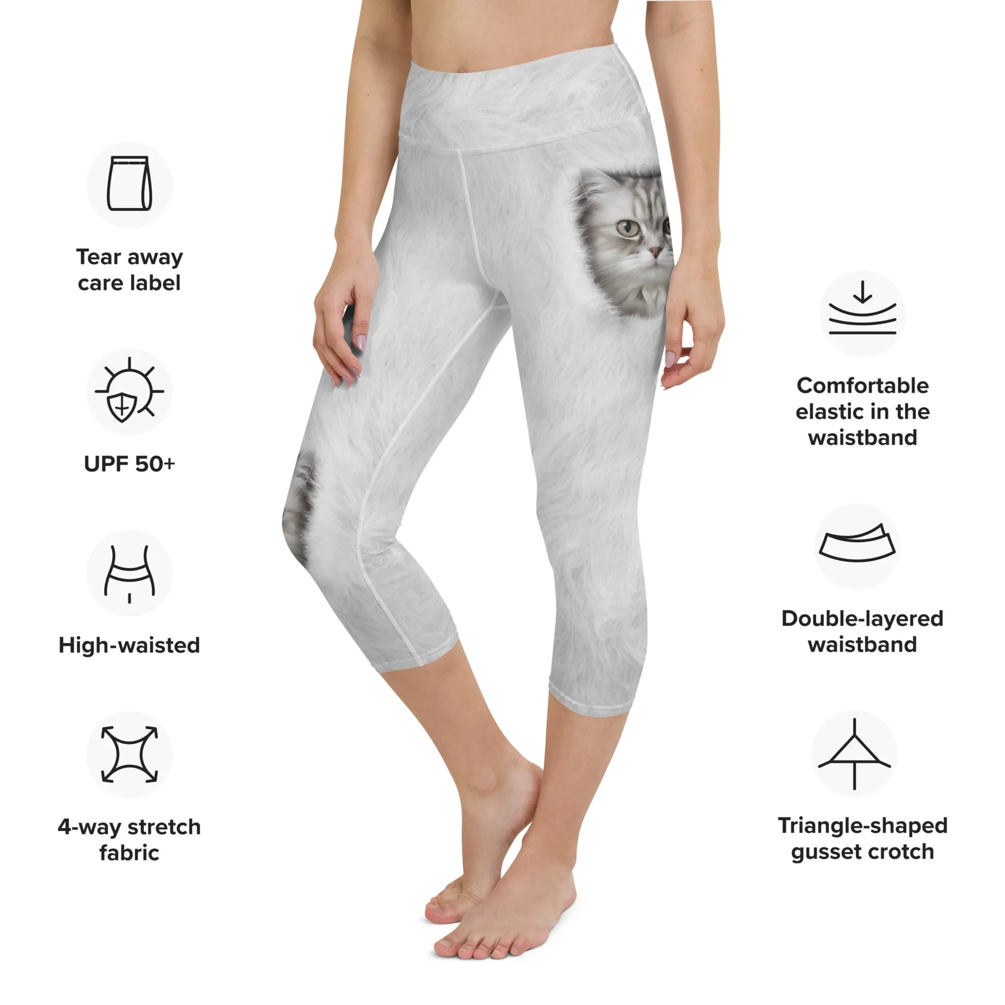 Cute Cozy Cat Yoga Capris