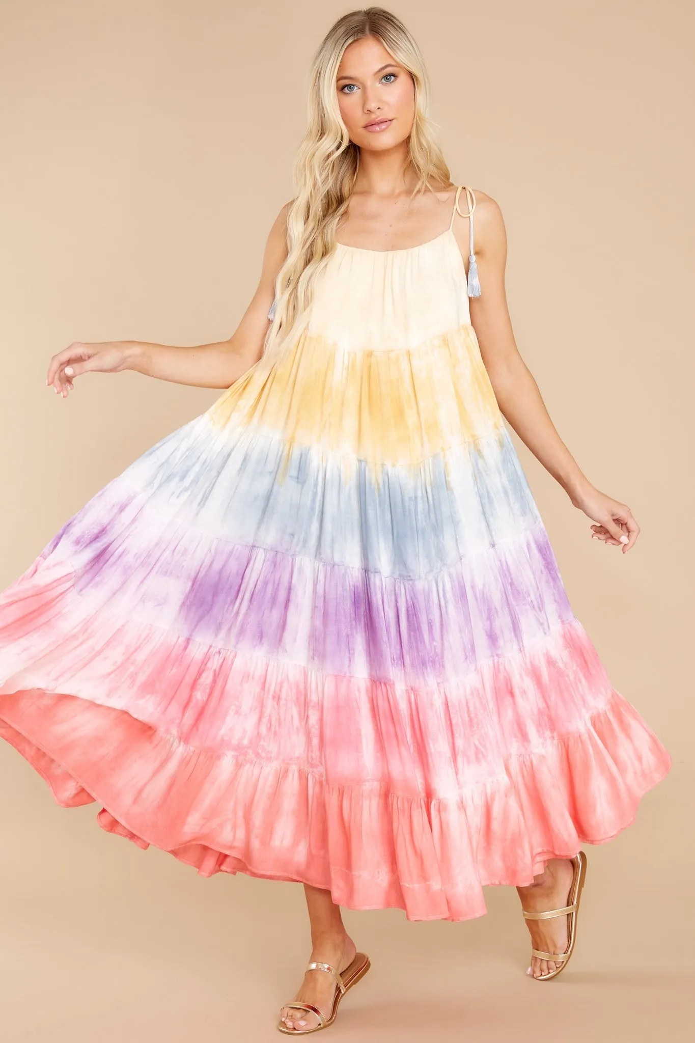 Dare To Dream Pink Multi Tie Dye Maxi Dress