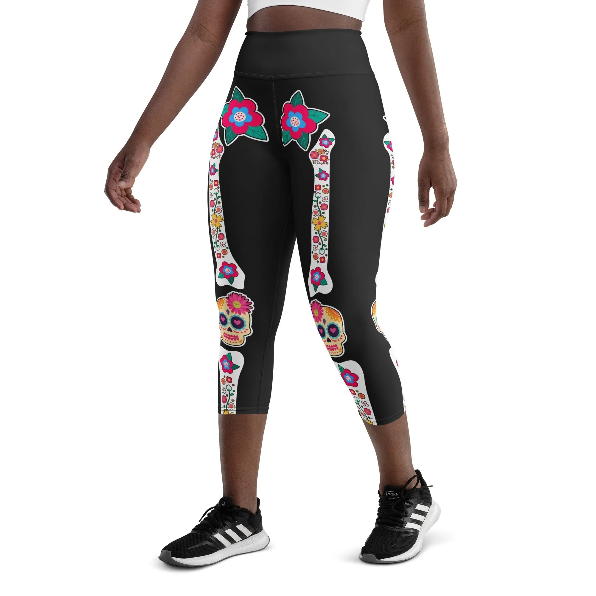 Day of the Dead Bones Yoga Capris