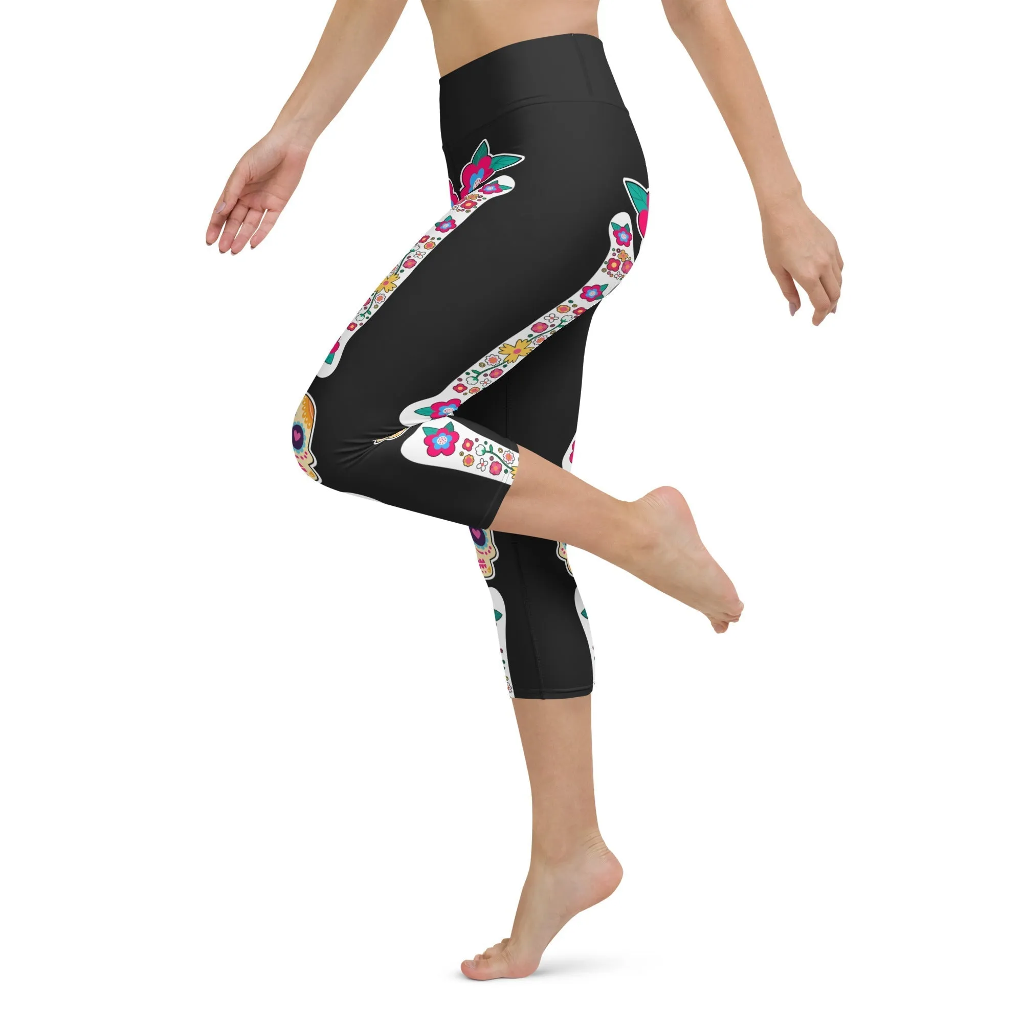 Day of the Dead Bones Yoga Capris