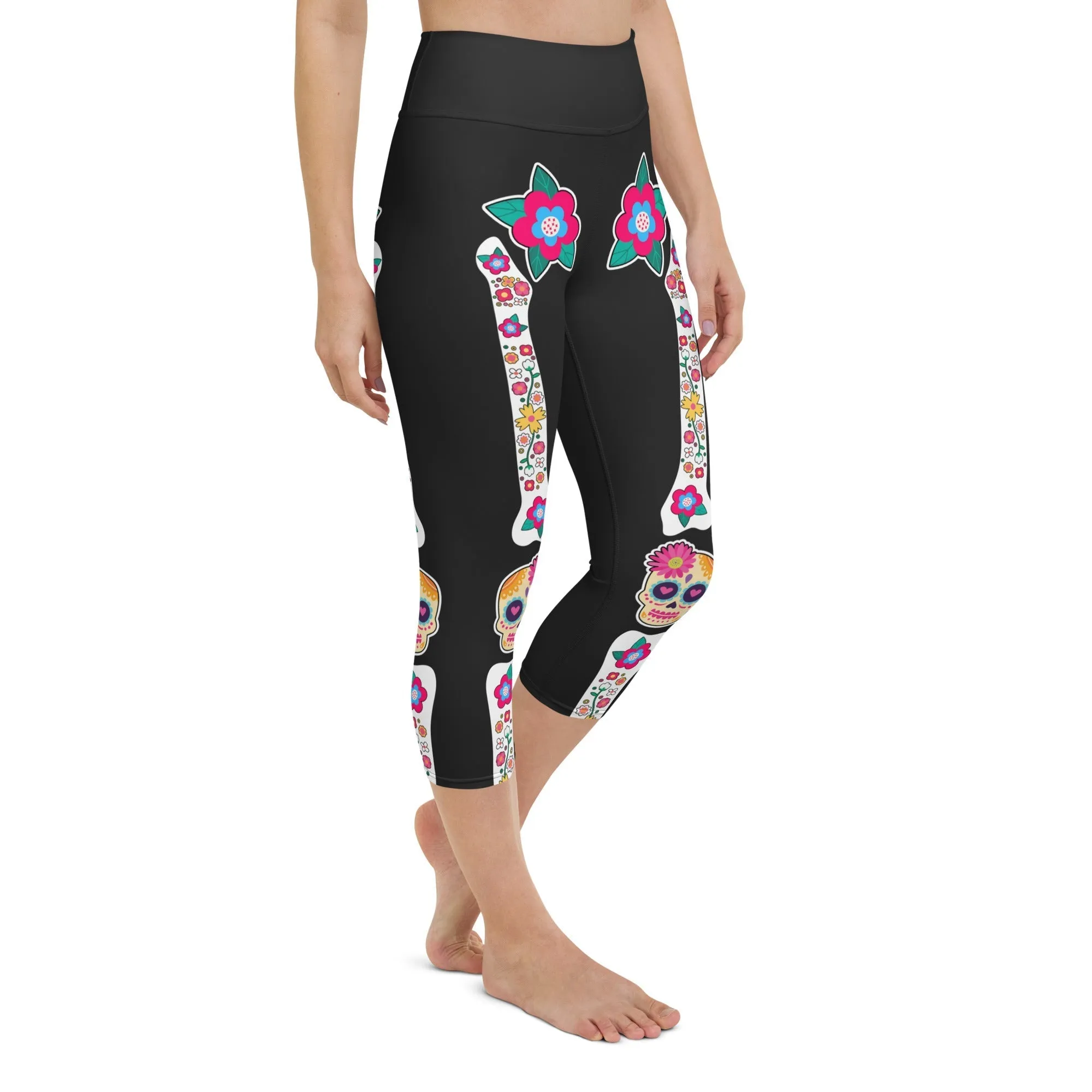 Day of the Dead Bones Yoga Capris