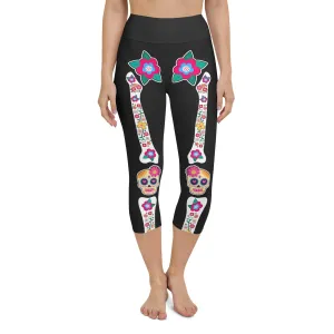 Day of the Dead Bones Yoga Capris