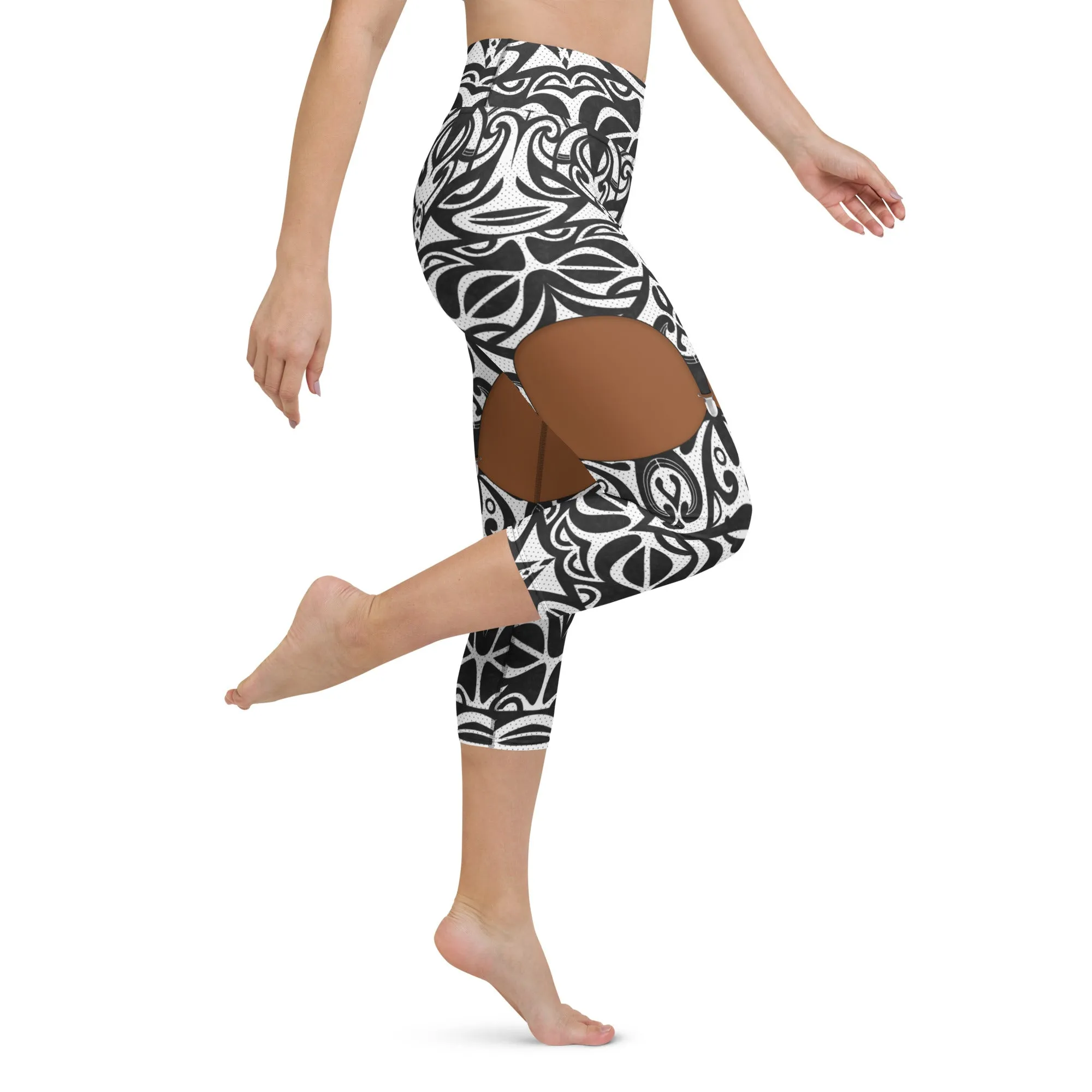 Deep Brown Cute Suspenders Yoga Capris