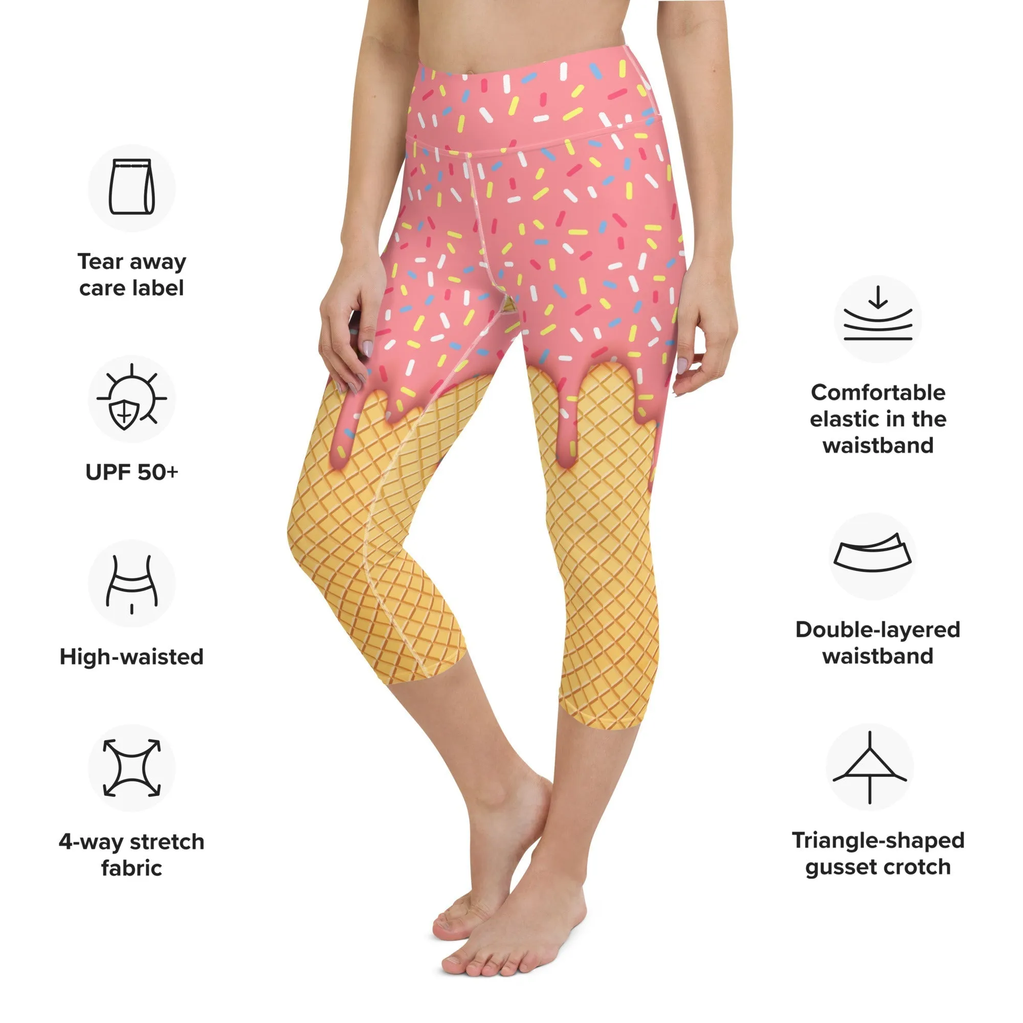 Dripping Ice Cream Yoga Capris