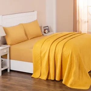 Eliott Summer AC Quilt/Quilted Bed Cover/Comforter Mustard