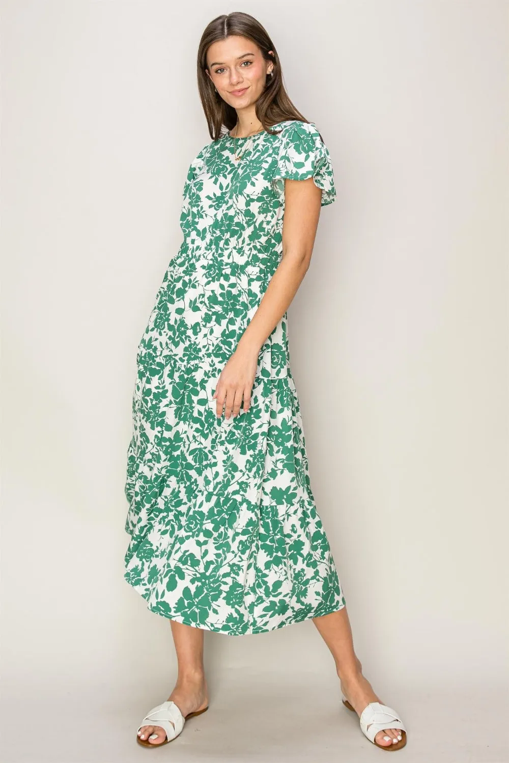 Floral Cutout Midi Dress