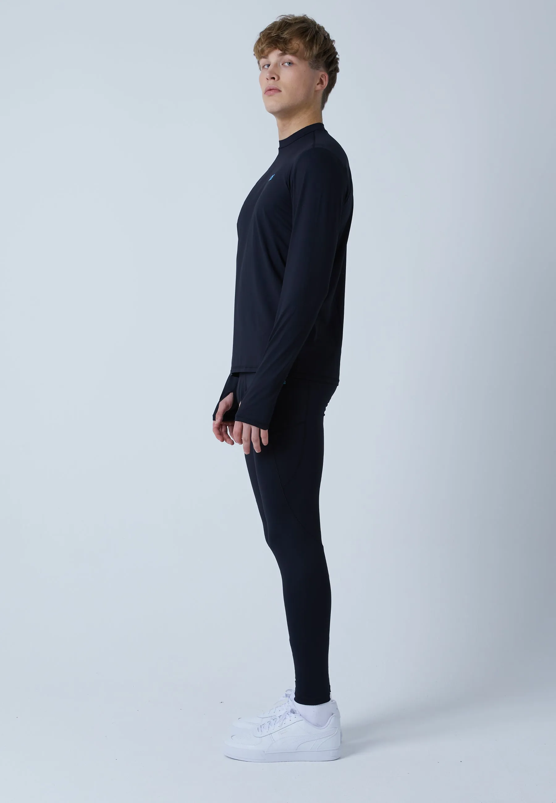 Functional Tennis Longsleeve Shirt High-Neck, black