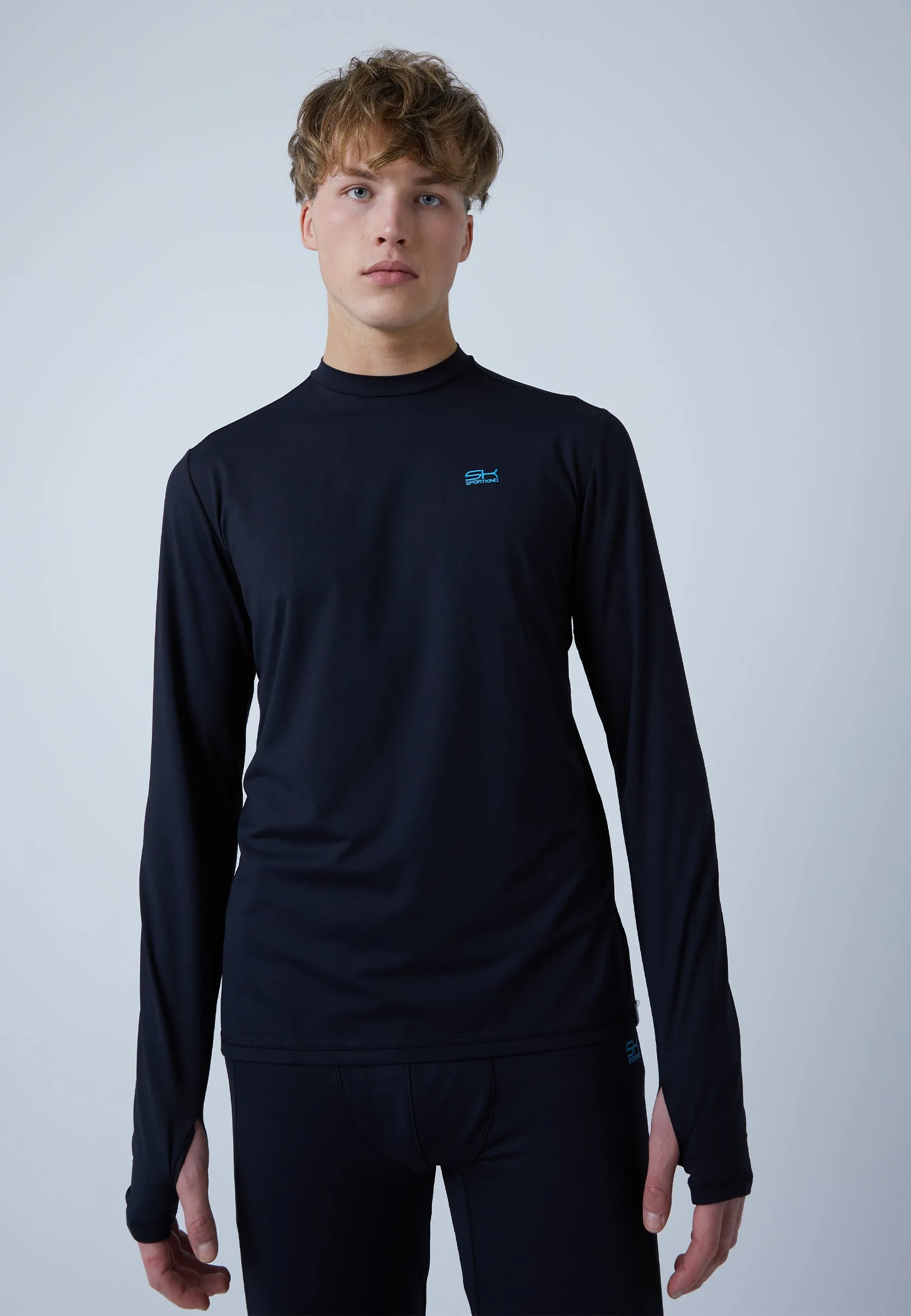 Functional Tennis Longsleeve Shirt High-Neck, black