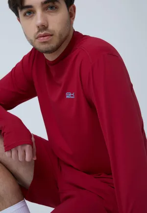 Functional Tennis Longsleeve Shirt High-Neck, bordeaux red