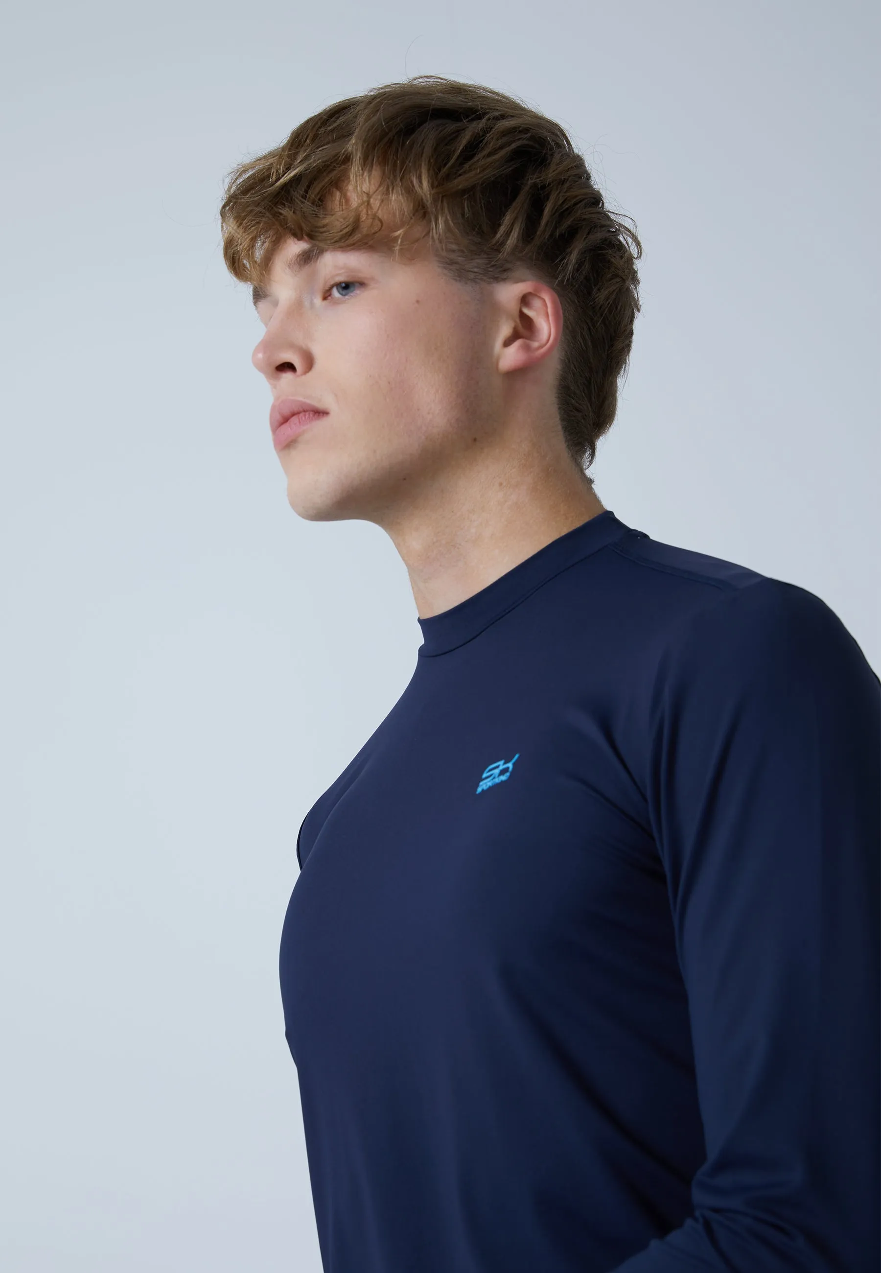 Functional Tennis Longsleeve Shirt High-Neck, navy blue