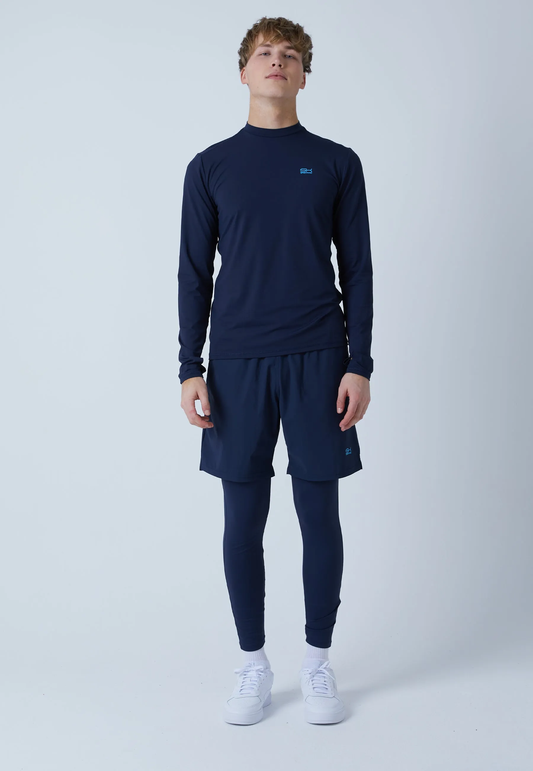 Functional Tennis Longsleeve Shirt High-Neck, navy blue