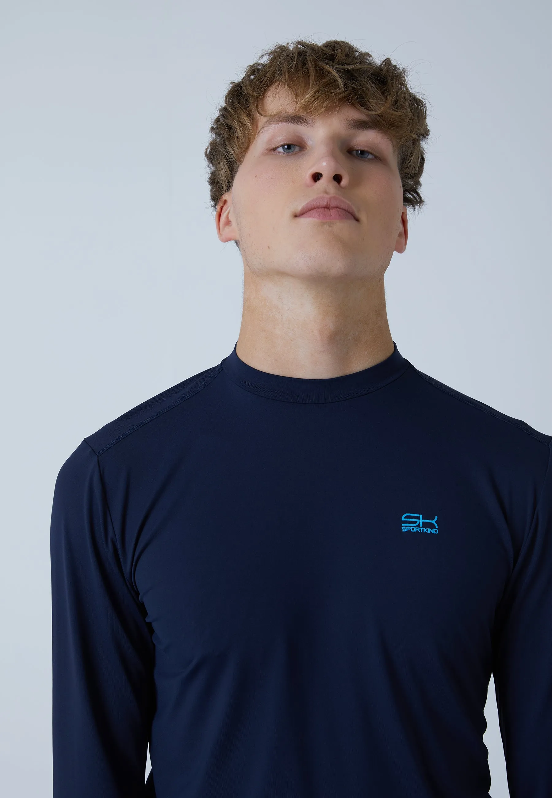 Functional Tennis Longsleeve Shirt High-Neck, navy blue