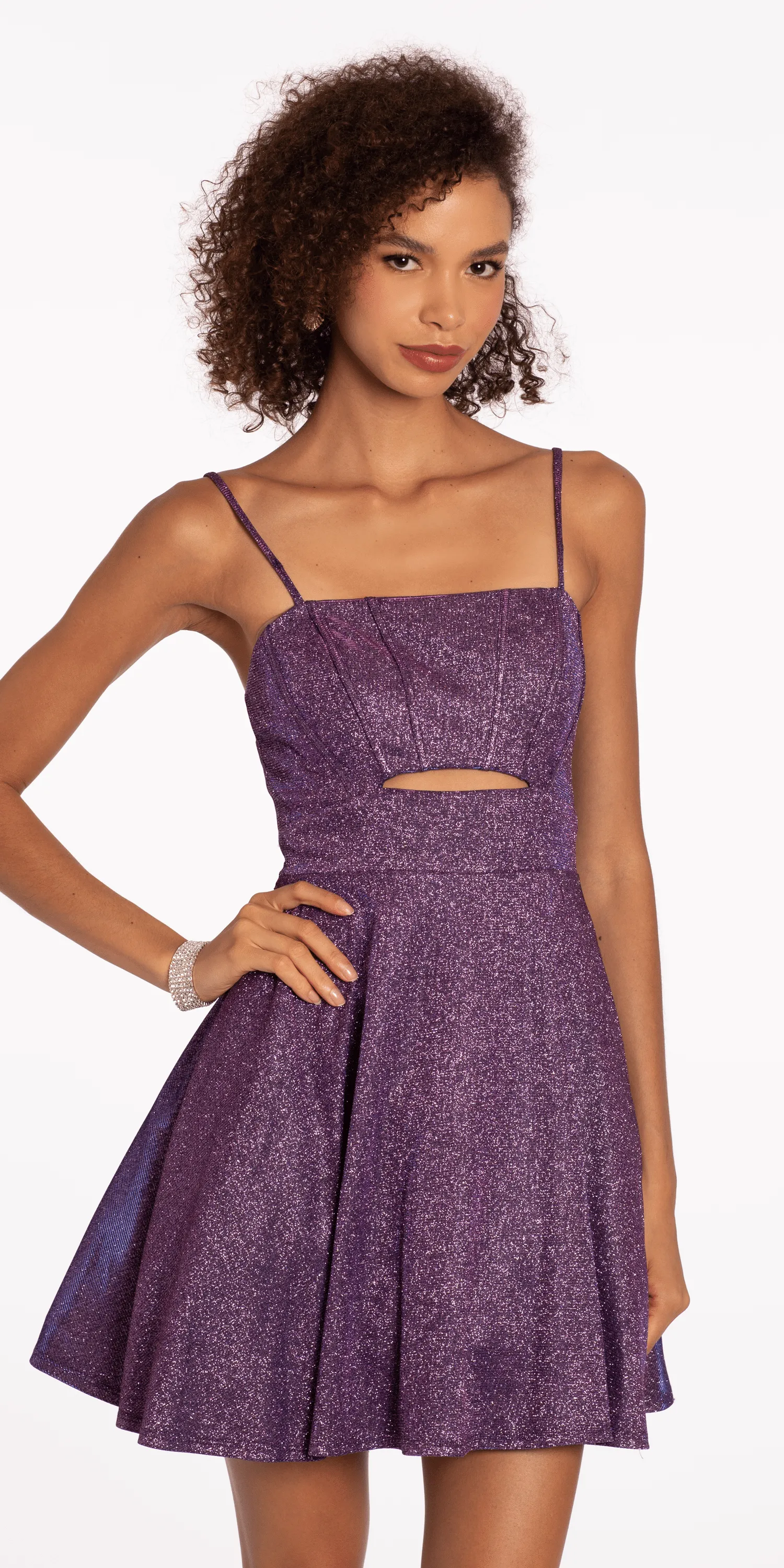 Glitter Peek-A -Boo Skater Dress