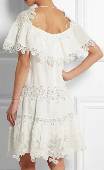 Guipure Lace and Pliss̩-Muslin Dress