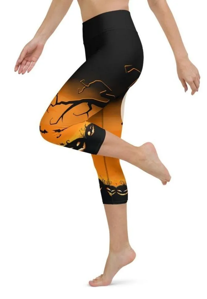 Halloween Night Yoga Capris