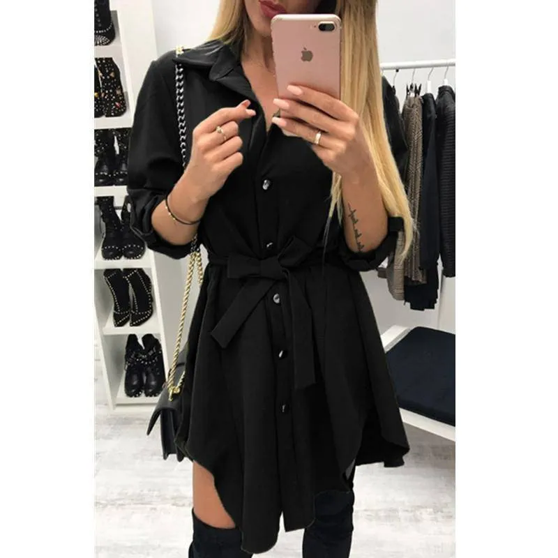 Irregular tie waist Long Shirt / mini sundresses (US 4-16)