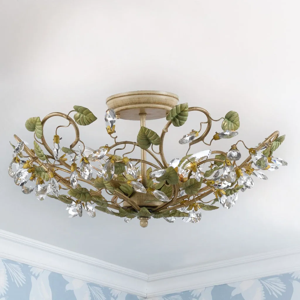 Josie 5 Light Champagne Green Tea Semi Flush Mount