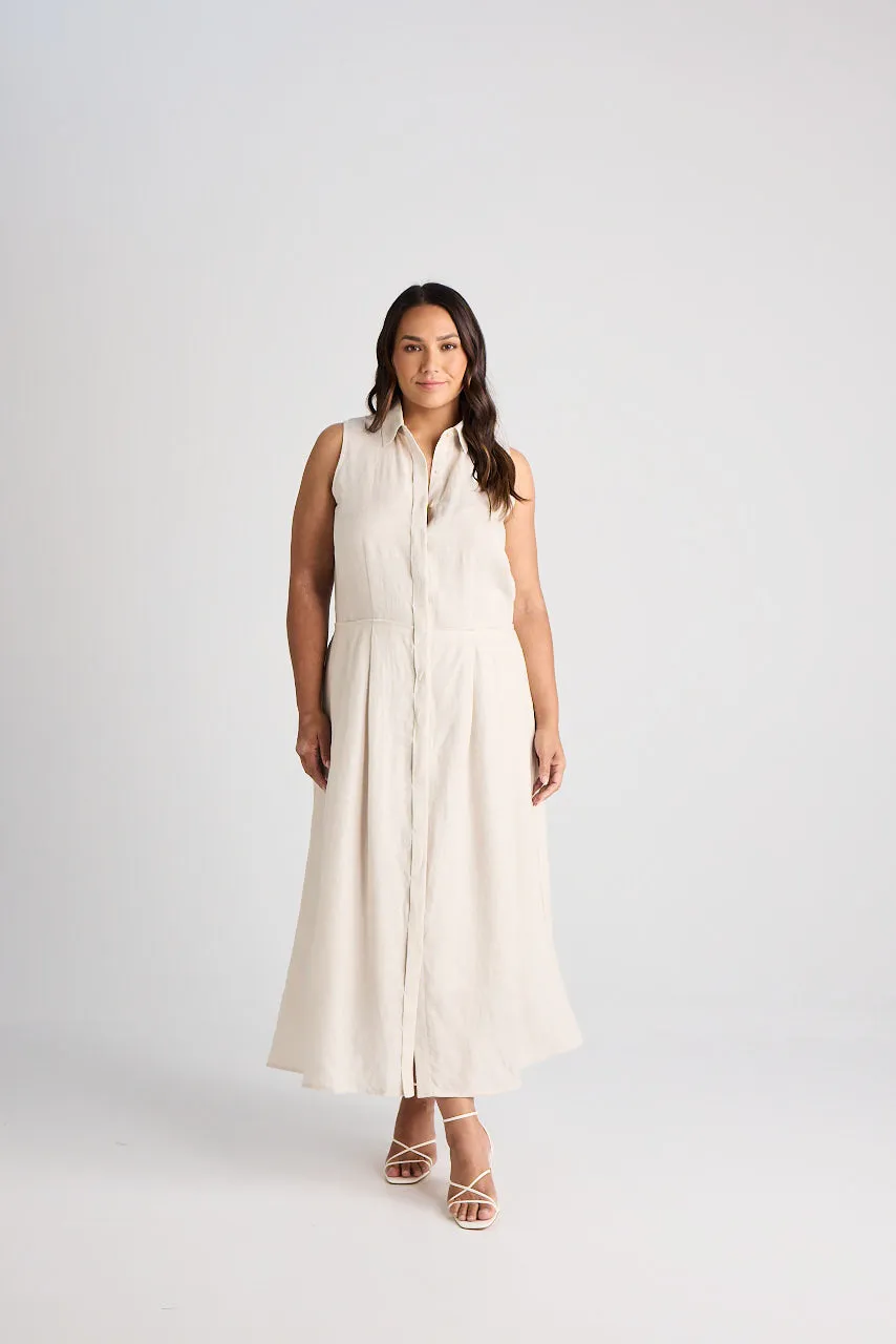 Lilli - Dress - Long - Oatmeal - Linen