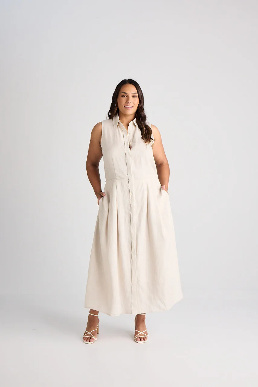 Lilli - Dress - Long - Oatmeal - Linen