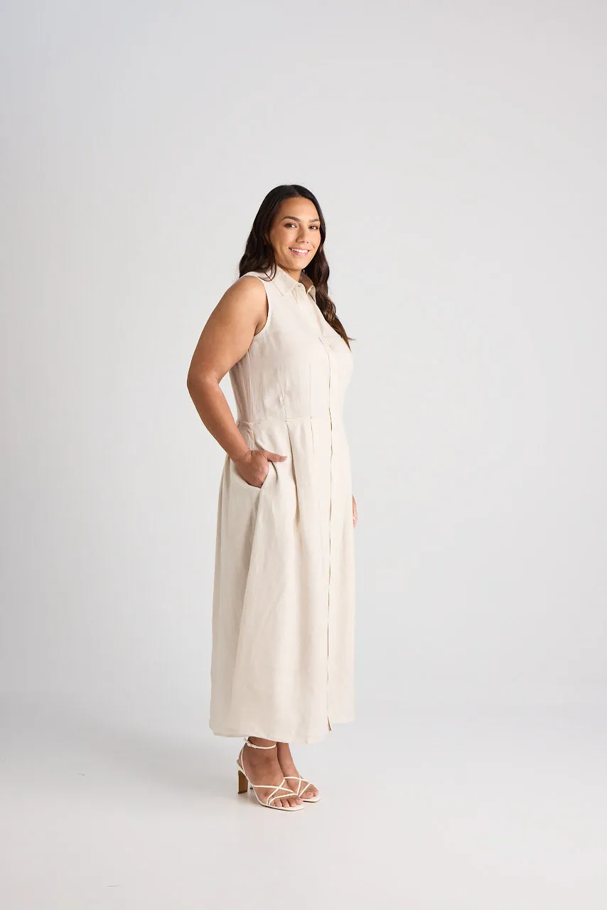 Lilli - Dress - Long - Oatmeal - Linen