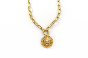 Lion Medallion Necklace (18-19") w/extender