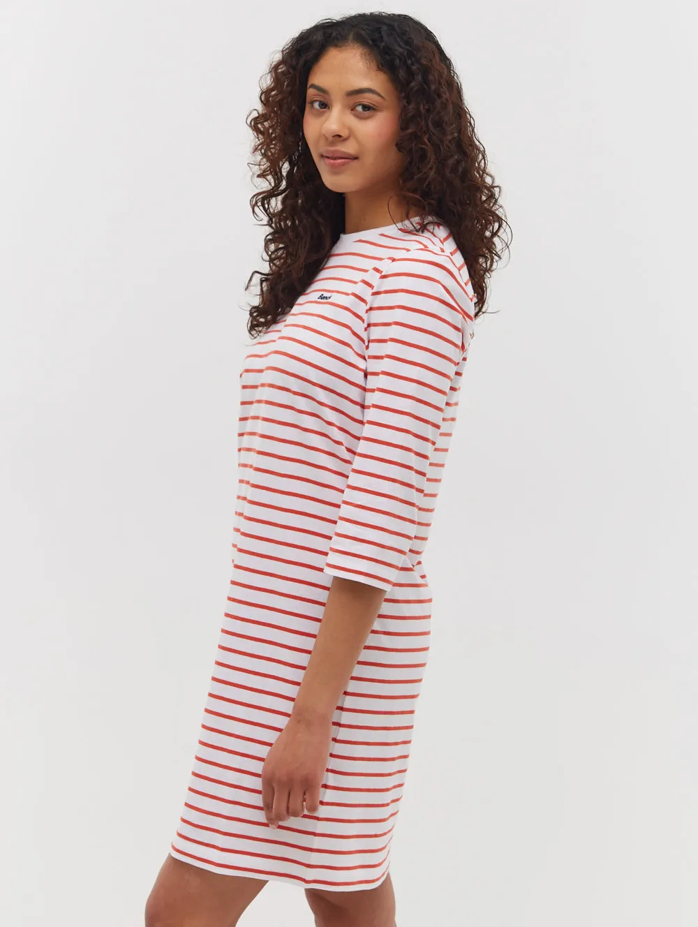 Mab Striped 3/4 Sleeve Dress