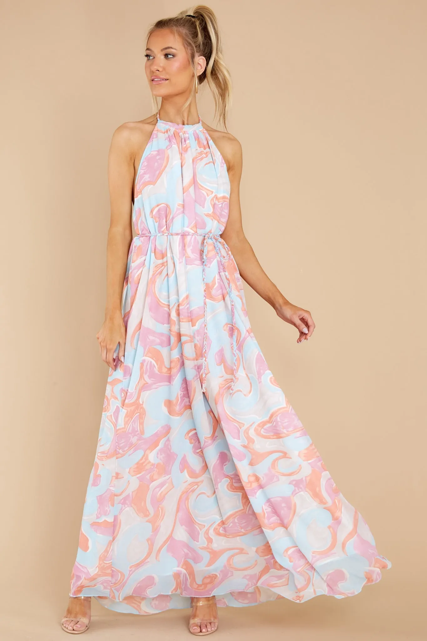 Magical Movements Blue Multi Print Maxi Dress