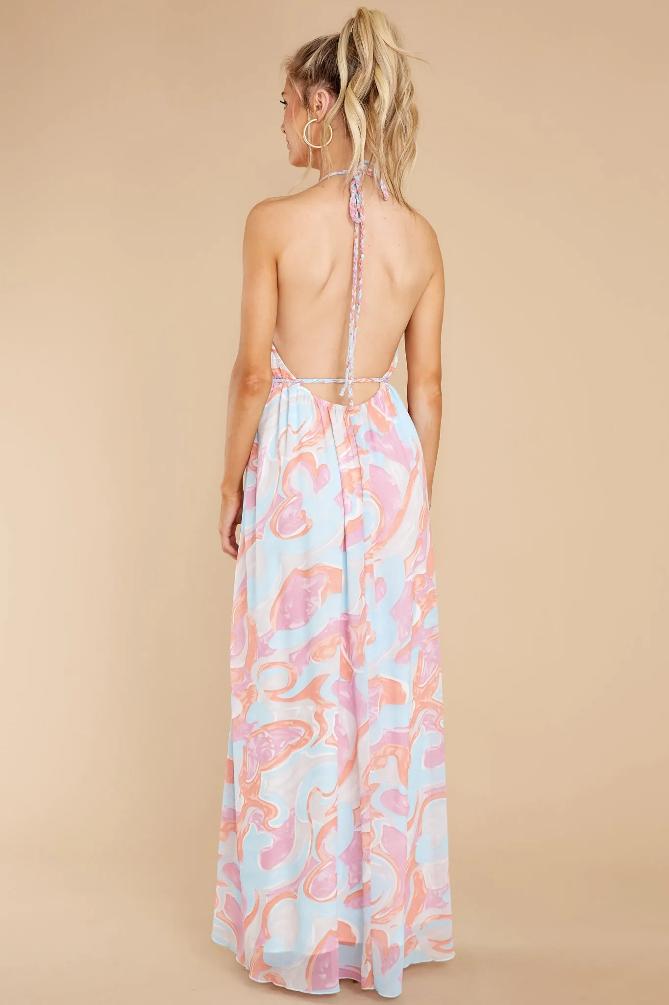 Magical Movements Blue Multi Print Maxi Dress