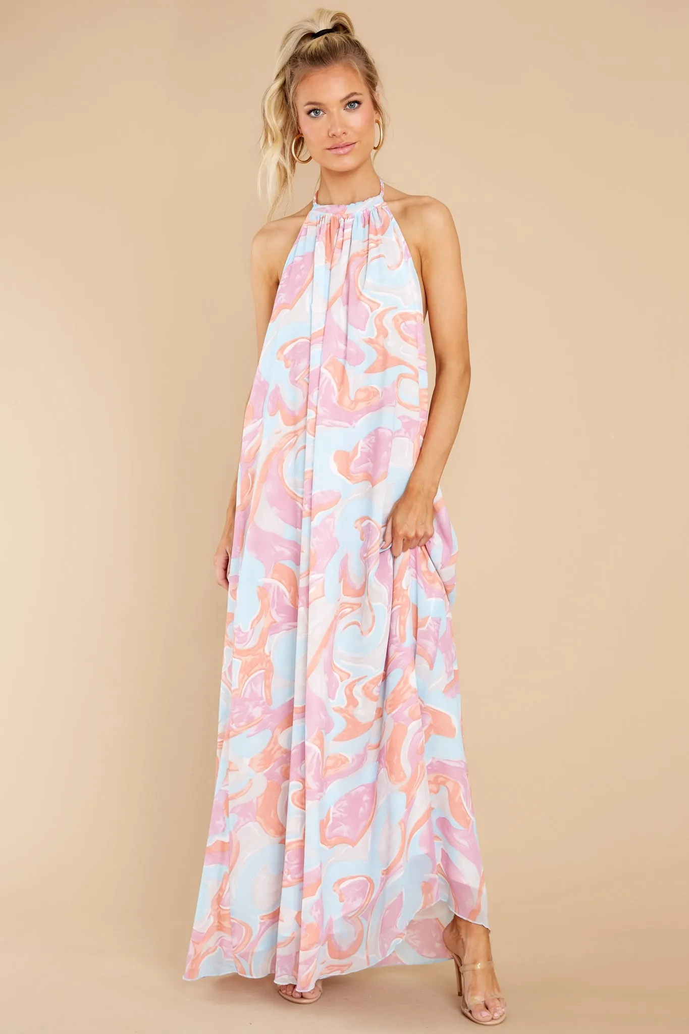 Magical Movements Blue Multi Print Maxi Dress