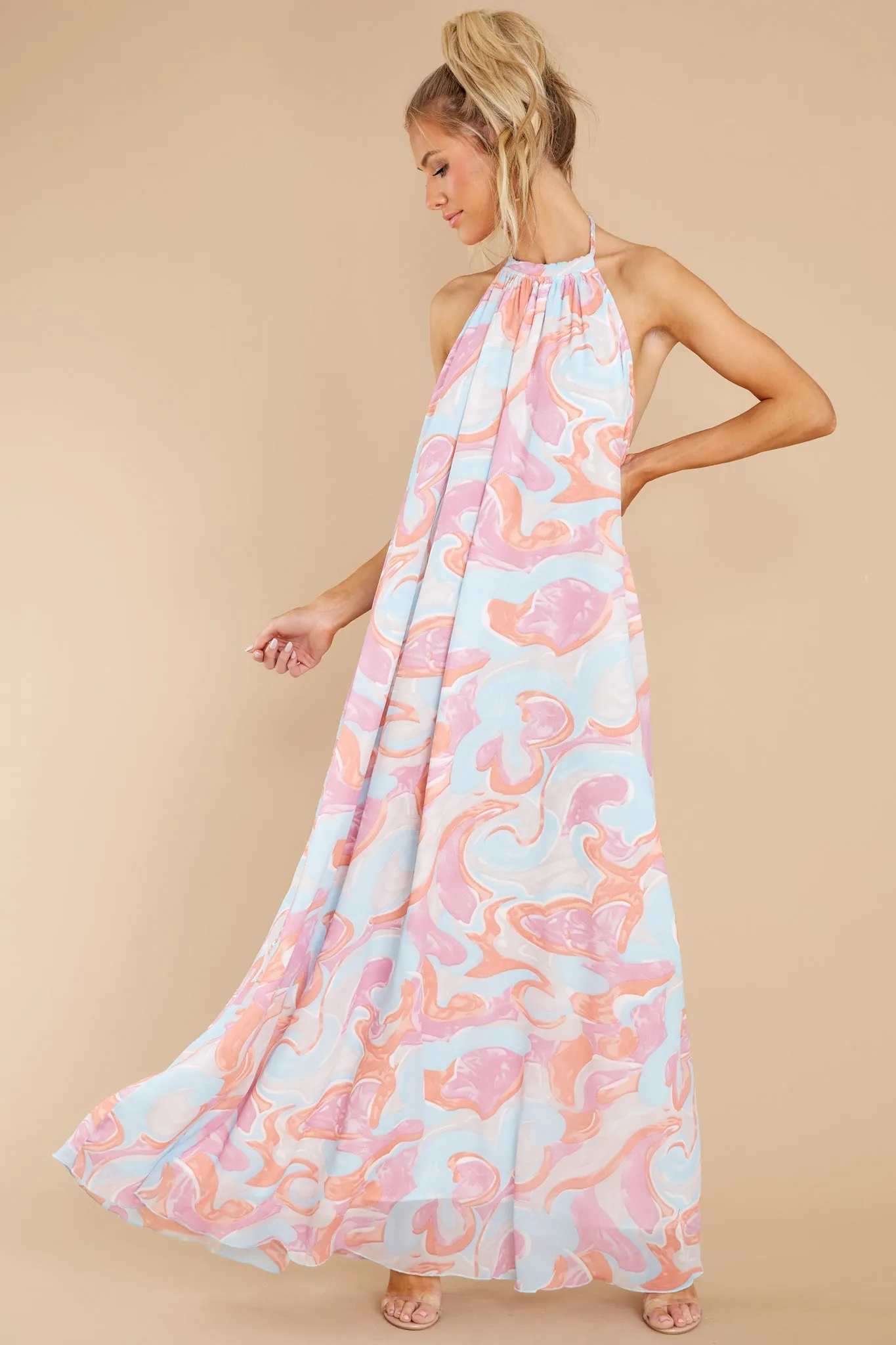 Magical Movements Blue Multi Print Maxi Dress