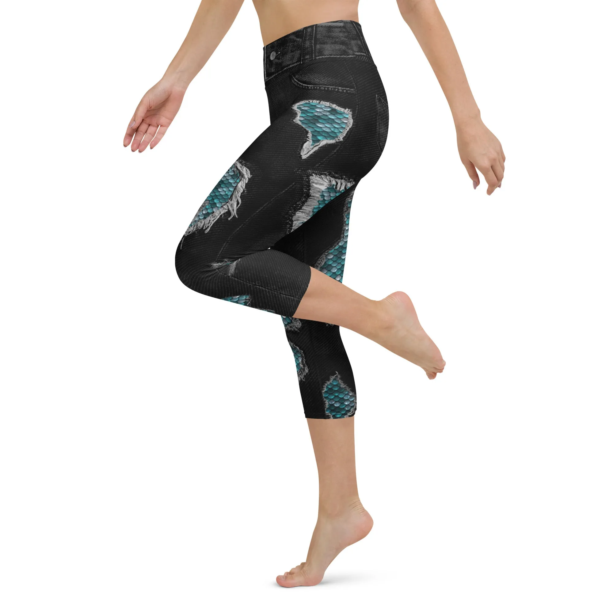 Mermaid Scales Yoga Capris