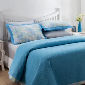 Modern Aesthetic Hexon Summer AC Quilt/Quilted Bed Cover/Comforter Blue