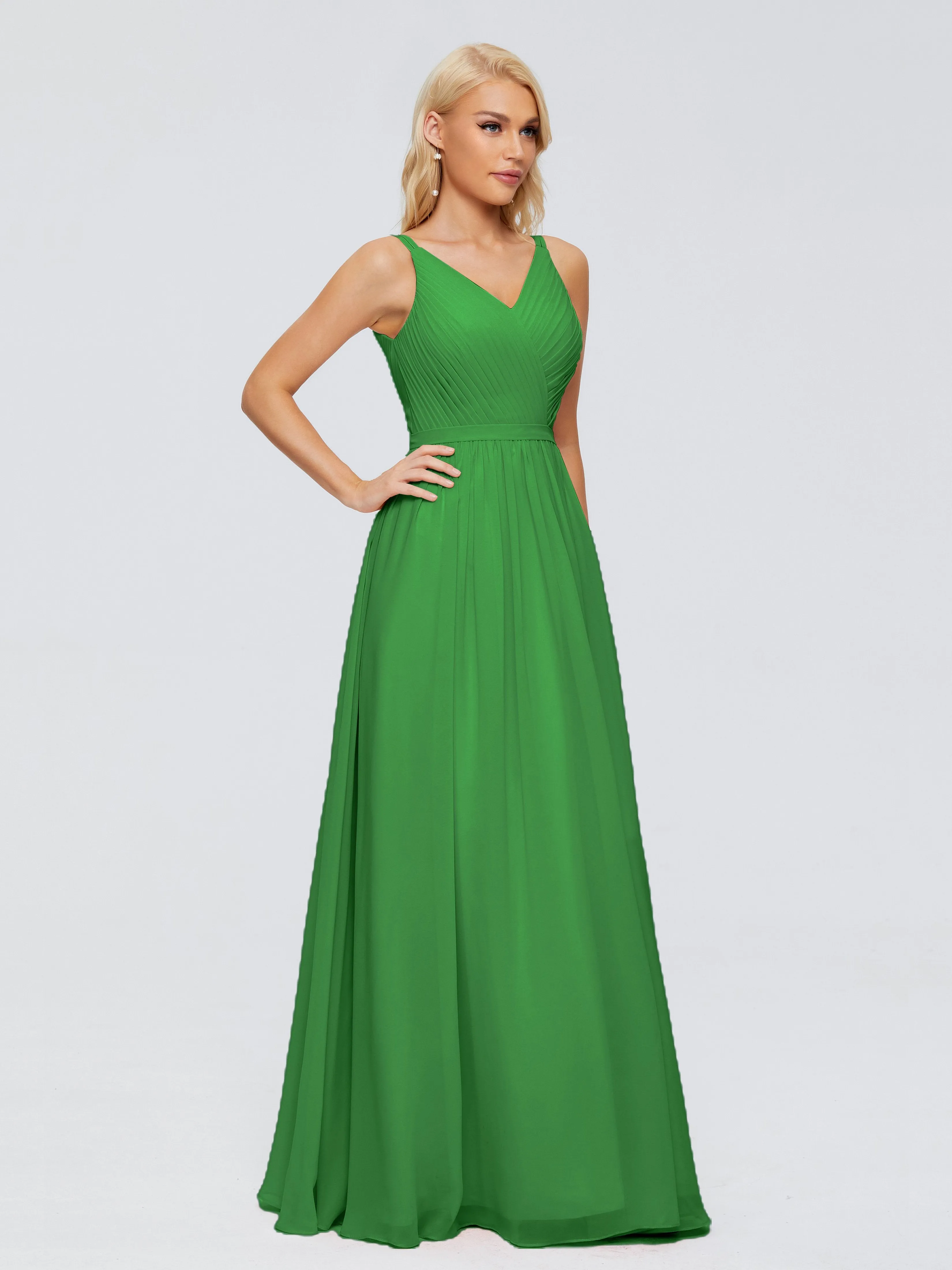 Morgan V Neck Charming Chiffon Bridesmaid Dresses