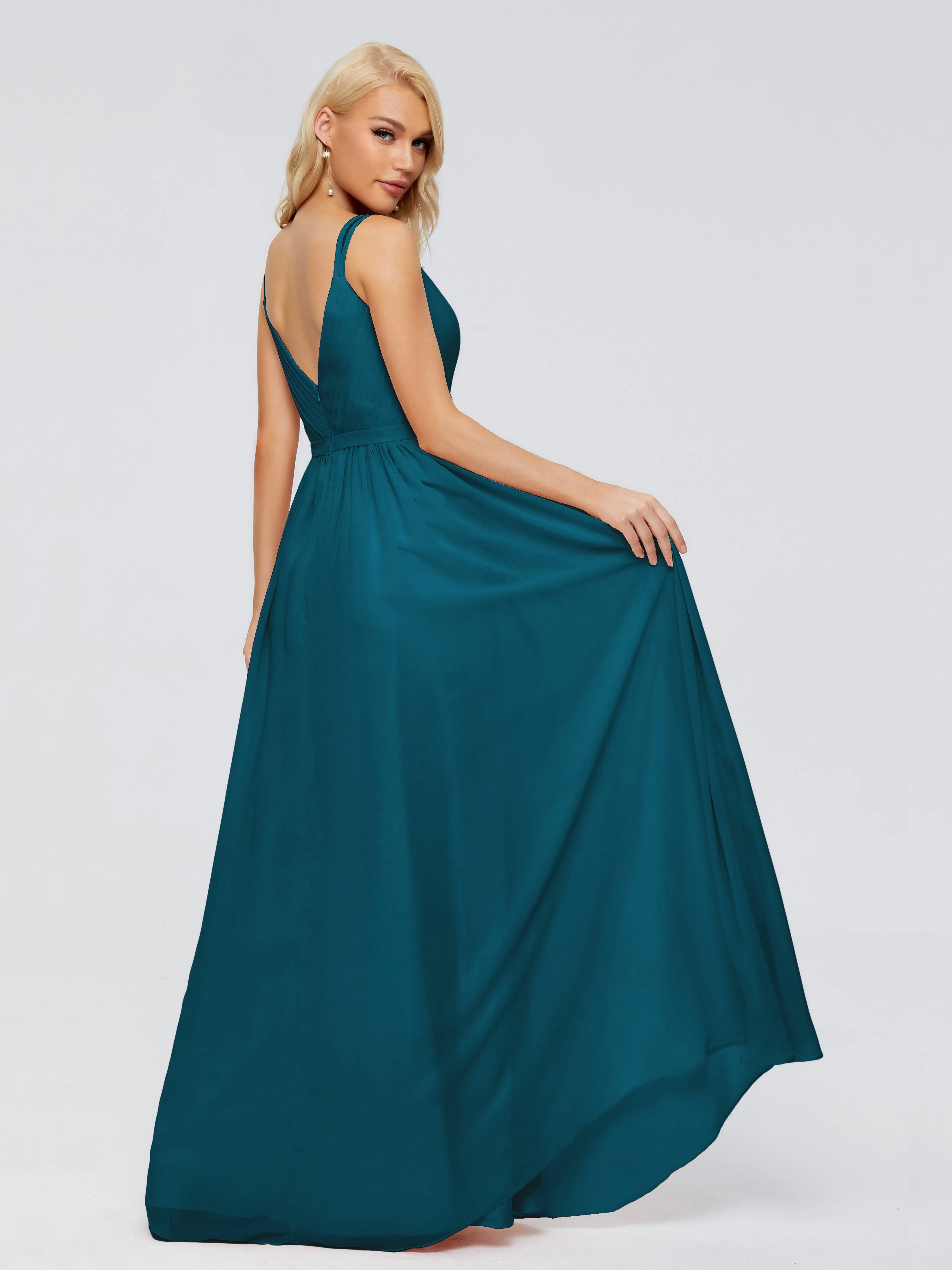 Morgan V Neck Charming Chiffon Bridesmaid Dresses